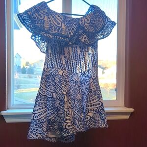 Amora blue cutout ruffle mini